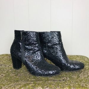 BCBGeneration | Black Glitter Booties